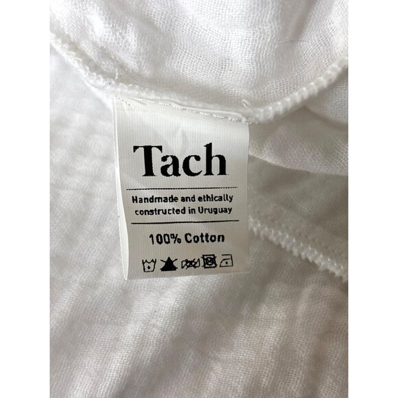 TACH‎ Clothing Size Large Larina Top Blouse Shirt Hand Embroidered White Gauzy - Picture 10 of 10